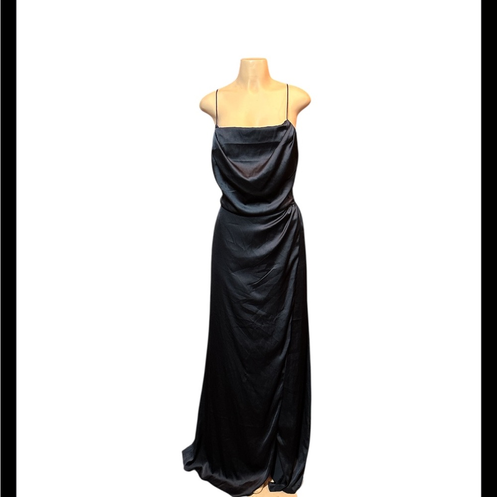 MAYA DELUXE SIZE 12  U.S. Black Sleeveless Cowl Neck Maxi Dress